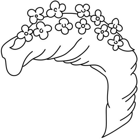 Wreath Composing The Headdress Of A Roman Lady Coloring Page